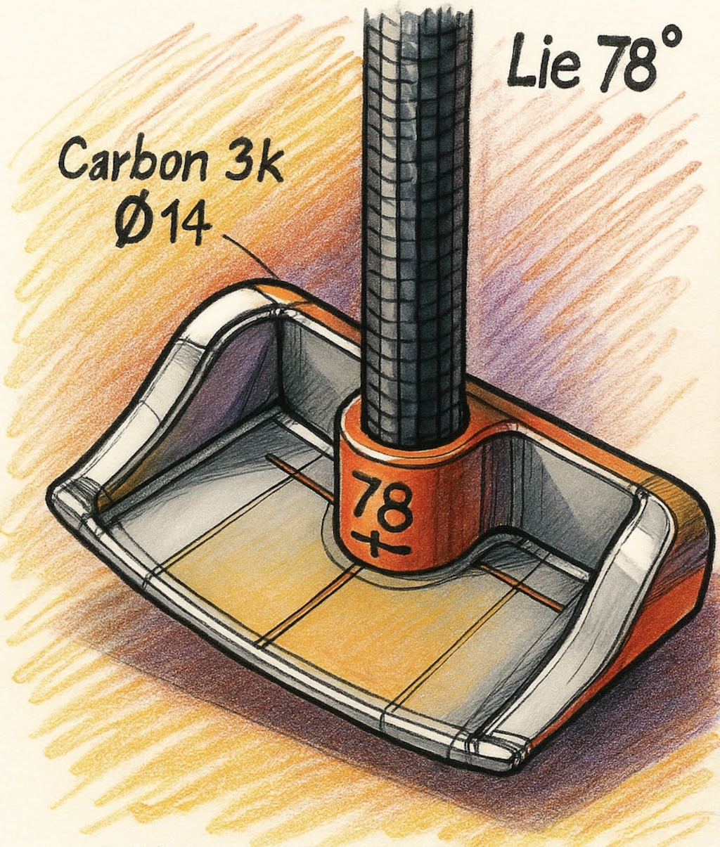Marker sketches exploring alternative putter head geometries