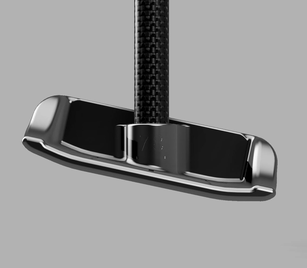 Square-Locked Pendulum putter head in polished black finish